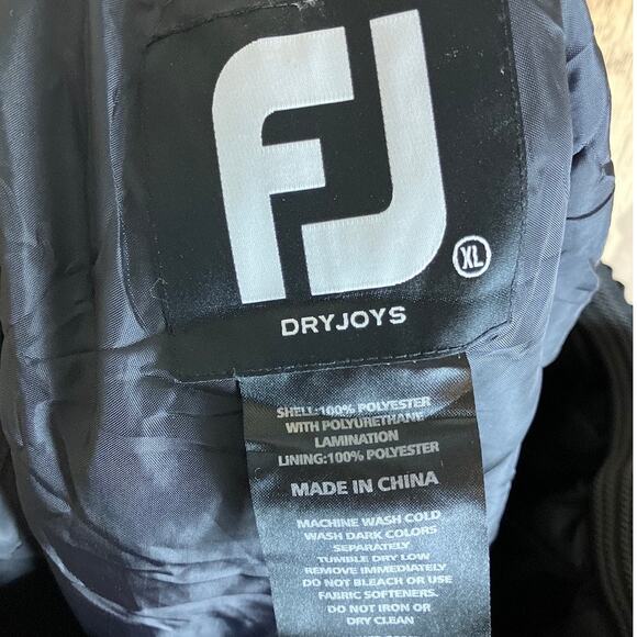 Dryjoys by FootJoys Mens Pants Black Rain Windbreaker Lined Pull On XL - Picture 4 of 13